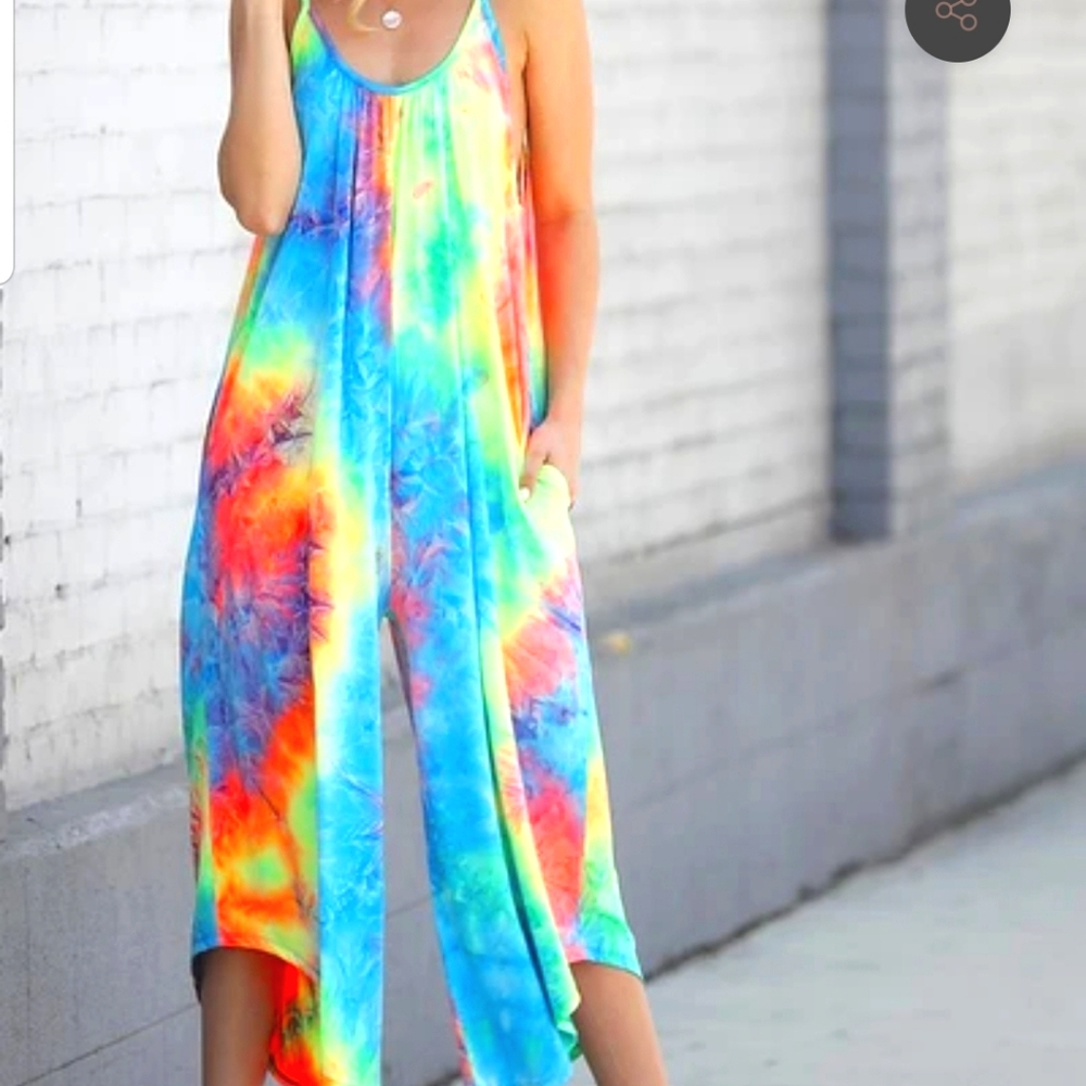 FAVORITE watercolor pocket tie dye romper